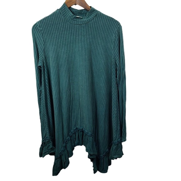 Altard State Green Boho Handkerchief Knee Length Dress Womens Large - Picture 1 of 6